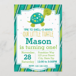 Convite de Aniversário para Tartaruga com Strike (
