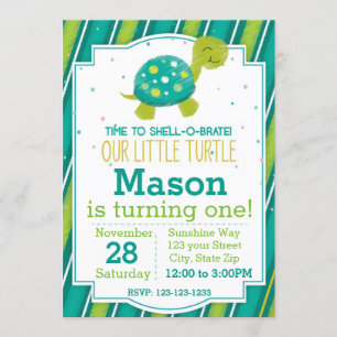 Convite de Aniversário para Tartaruga com Strike (