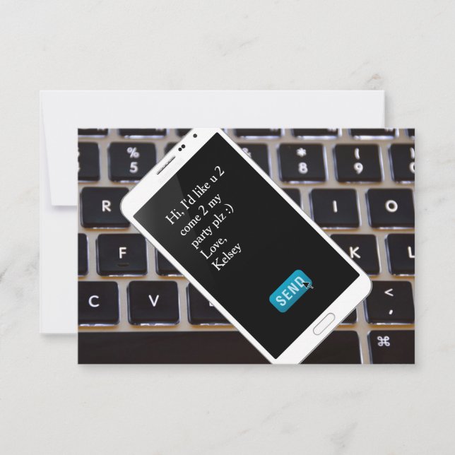 Convite de Aniversário para Telefone Celular (Frente)