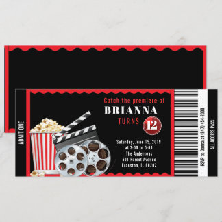 convite de aniversário para tema de filme