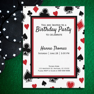 Convite de Aniversário para Tema de Jogo de Poker 