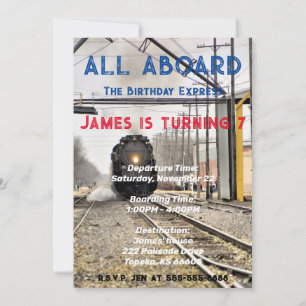 Convite de aniversário para todos os comboios a bo