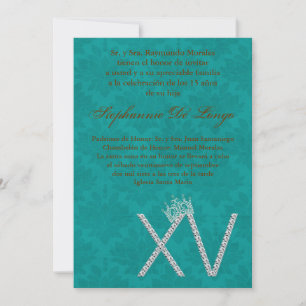 Convite de Aniversário para Topaz Quinceanera 5x7