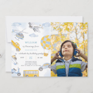 Convite De Aniversário Para Transporte Com Foto