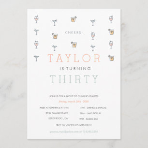 Convite de Aniversário para Trinta Martini