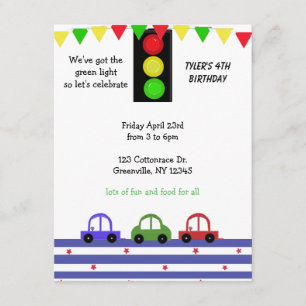 Convite De Aniversário Para Um Carro De Corrida