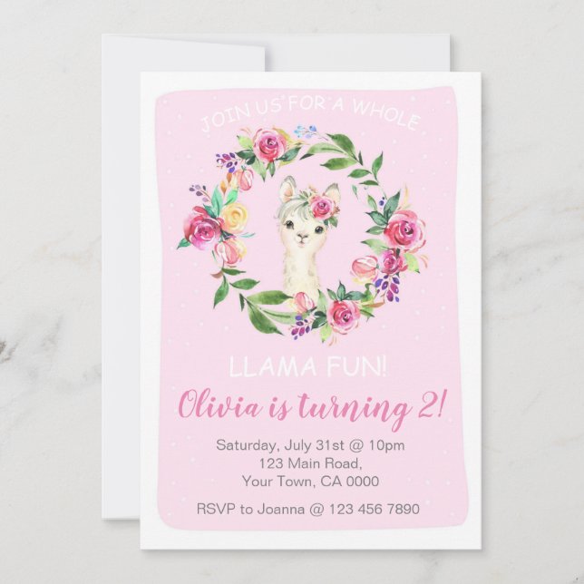 Convite de aniversário para uma garota (Frente)