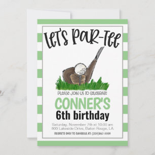Convite de Aniversário para Vamos de Golfe