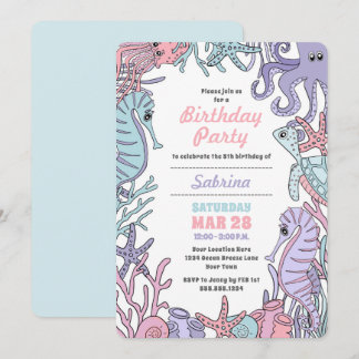 Convite de Aniversário para Vida no Mar do Tema do