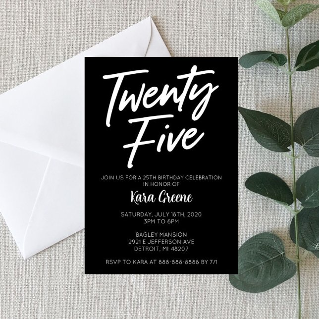 Convite de Aniversário para Vinte e Cinco 25 (Criador carregado)