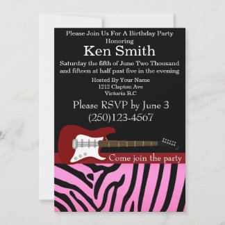 Convite de Aniversário para Violão Elétrico #18