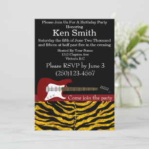 Convite de Aniversário para Violão Elétrico #4