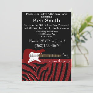 Convite de Aniversário para Violão Elétrico #8