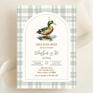 Convite de Aniversário Pato Pato Dois Pato-real