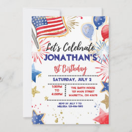 CONVITE DE ANIVERSÁRIO Patriótico EDITÁVEL, Estrel