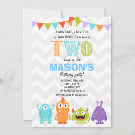 Convite de aniversário pequeno do monstro