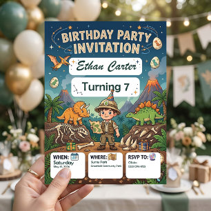 Convite de Aniversário Pequeno Explorador para Fes