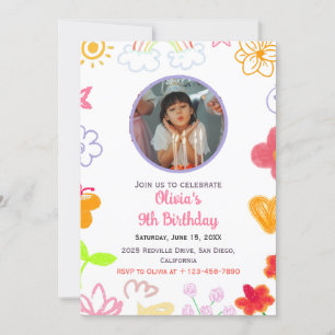 Convite de Aniversário Personalizado Amarelo & Rox
