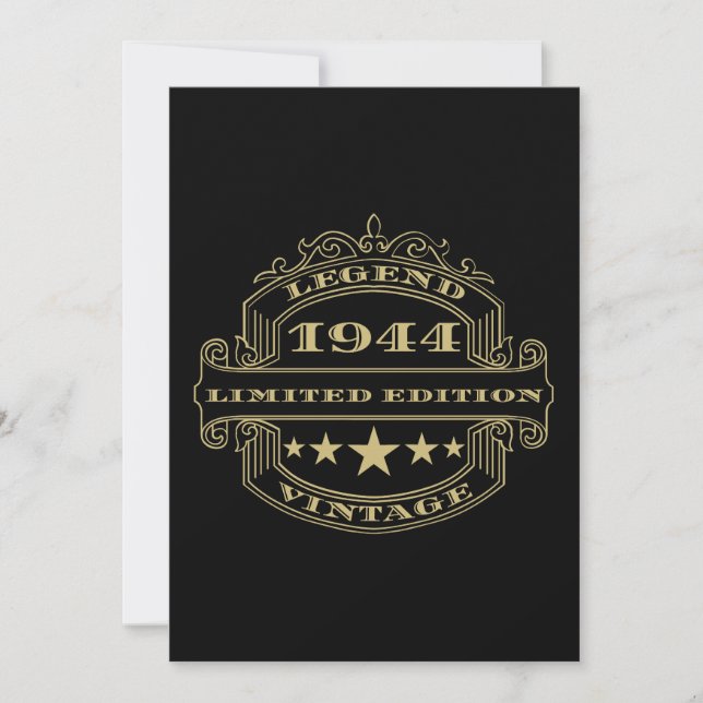 Convite de Aniversário Personalizado Ano 1944 (Frente)