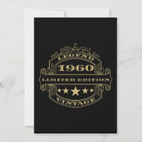 Convite de Aniversário Personalizado Ano 1960