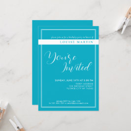 Convite de Aniversário Personalizado Azul de Céu R