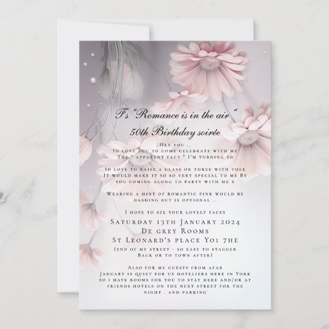 Convite de Aniversário Personalizado Boho Sonho Ro (Frente)
