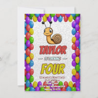 Convite de Aniversário Personalizado Caracol Único