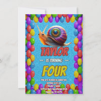Convite de Aniversário Personalizado Caracol Único