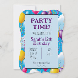 Convite de aniversário Personalizado Colorido