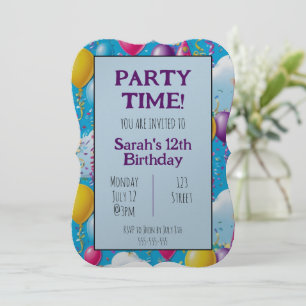 Convite de aniversário Personalizado Colorido