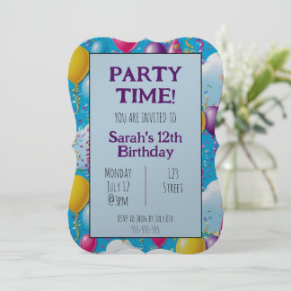 Convite de aniversário Personalizado Colorido