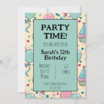 Convite de aniversário Personalizado Colorido