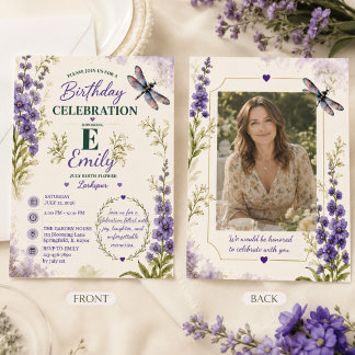 Convite de Aniversário Personalizado com a Flor de