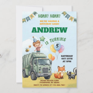 Convite de aniversário personalizado com Caminhão