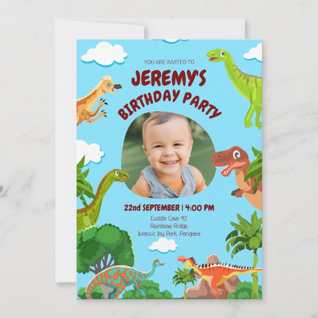 Convite de Aniversário Personalizado com Foto de D (Frente)