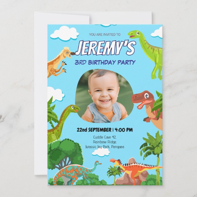 Convite de Aniversário Personalizado com Foto de D (Frente)