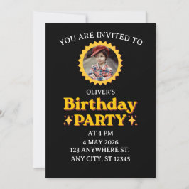 Convite de Aniversário Personalizado com Foto Retr