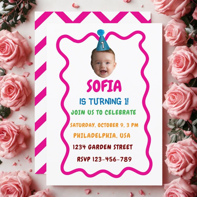 Convite de Aniversário Personalizado com Hat de Fe (Criador carregado)