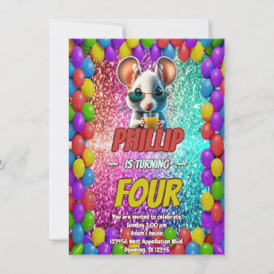 Convite de aniversário personalizado com personage
