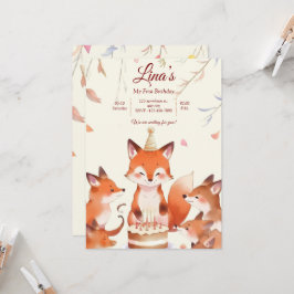 Convite de Aniversário Personalizado com Raposas F