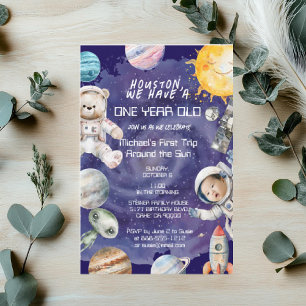 Convite de Aniversário Personalizado de Astronauta
