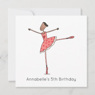 Convite de Aniversário Personalizado de Bailarina