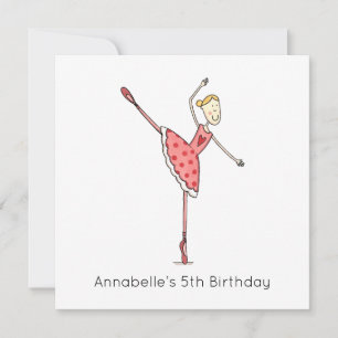 Convite de Aniversário Personalizado de Bailarina