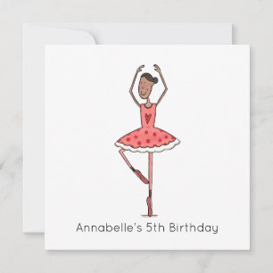 Convite de Aniversário Personalizado de Bailarina