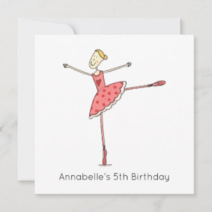 Convite de Aniversário Personalizado de Bailarina