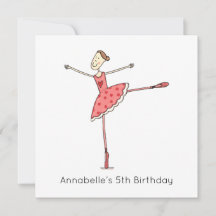 Convite de Aniversário Personalizado de Bailarina