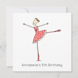 Convite de Aniversário Personalizado de Bailarina