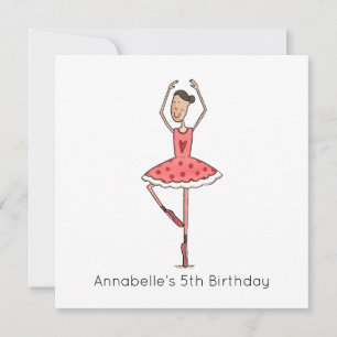 Convite de Aniversário Personalizado de Bailarina