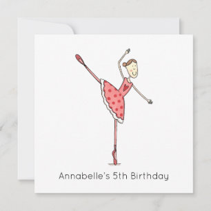Convite de Aniversário Personalizado de Bailarina