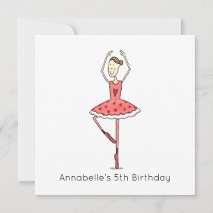 Convite de Aniversário Personalizado de Bailarina